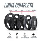 Kit 50kg Anilhas Olímpicas Vulcanizadas Envolst
