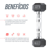 Kit 110kg Halteres Sextavados Emborrachados Envolst - 1 a 10kg