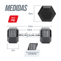 Kit 30kg Halteres Sextavados Emborrachados Envolst - 1 a 5kg