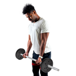 Barra Reta de Musculação Maciça 1,20m 28mm com Presilhas Envolst