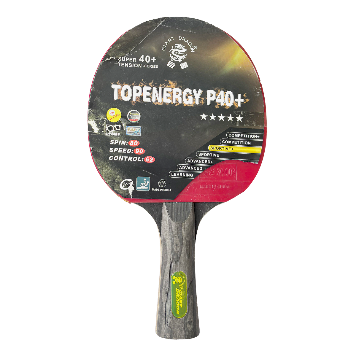 Raquete de Tênis de Mesa Giant Dragon TopEnergy 5 Estrelas
