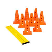 Kit 8 Cones 23cm e 4 Hastes 1m para Treino de Agilidade Velden