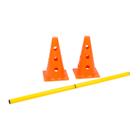 Kit 8 Cones 23cm e 4 Hastes 1m para Treino de Agilidade Velden