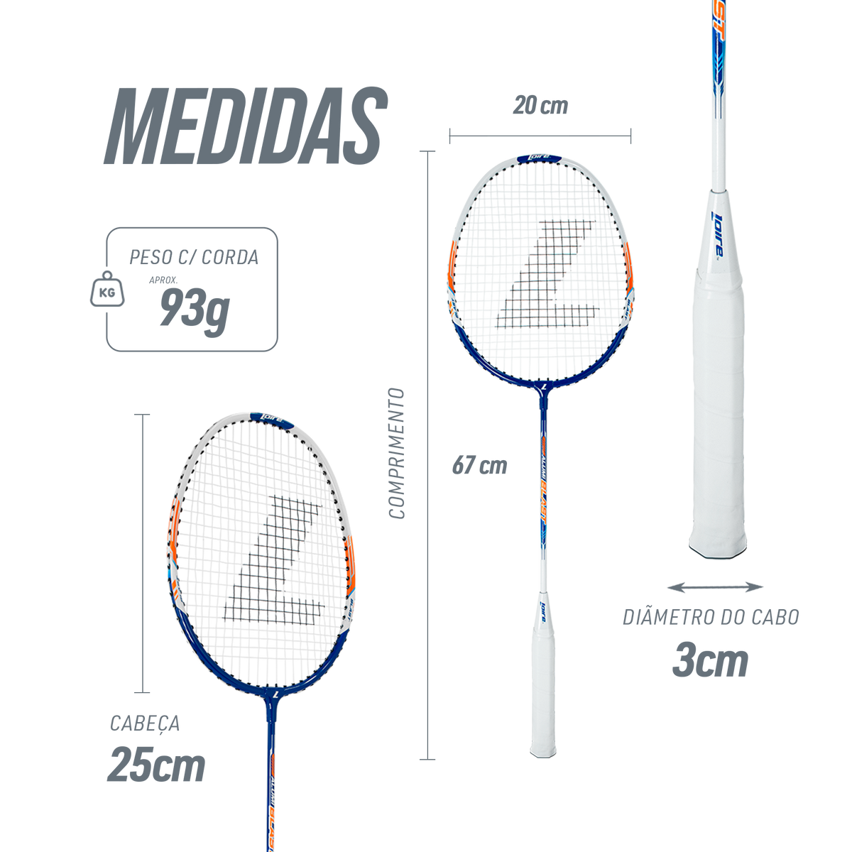 Raquete de Badminton Alumínio Isométrica Loire