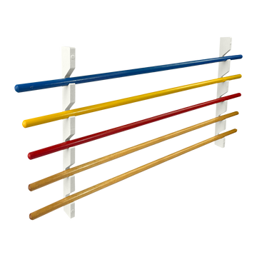 Conjunto de 5 bastões de madeira coloridos e par de suportes de madeira Envolst