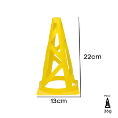 Cone de sinalização de plástico 23cm vazado (a prova de vento) Pista e Campo