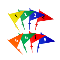 Bandeirolas numeradas plásticas multiuso Pista e Campo - cnj com 08 und (1-8)