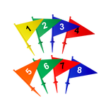 Bandeirolas numeradas plásticas multiuso Pista e Campo - cnj com 08 und (1-8)