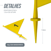 Bandeirolas numeradas plásticas multiuso Pista e Campo - cnj com 08 und (1-8)