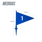 Bandeirolas numeradas plásticas multiuso Pista e Campo - cnj com 08 und (1-8)
