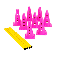 Kit 8 Cones 23cm e 4 Hastes 1m para Treino de Agilidade Velden