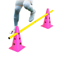 Kit 8 Cones 23cm e 4 Hastes 1m para Treino de Agilidade Velden