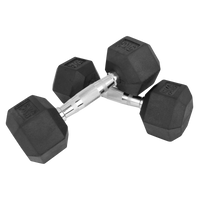 Kit 110kg Halteres Sextavados Emborrachados Envolst - 1 a 10kg