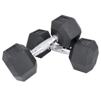 Kit 110kg Halteres Sextavados Emborrachados Envolst - 1 a 10kg