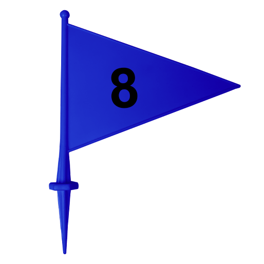 Bandeirolas numeradas plásticas multiuso Pista e Campo - cnj com 08 und (1-8)