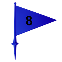 Bandeirolas numeradas plásticas multiuso Pista e Campo - cnj com 08 und (1-8)