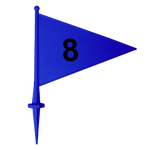 Bandeirolas numeradas plásticas multiuso Pista e Campo - cnj com 08 und (1-8)