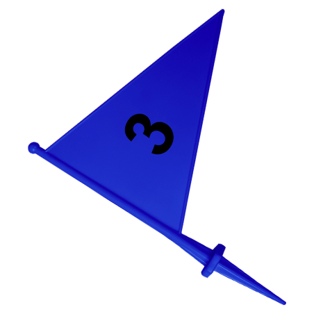Bandeirolas numeradas plásticas multiuso Pista e Campo - cnj com 08 und (1-8)