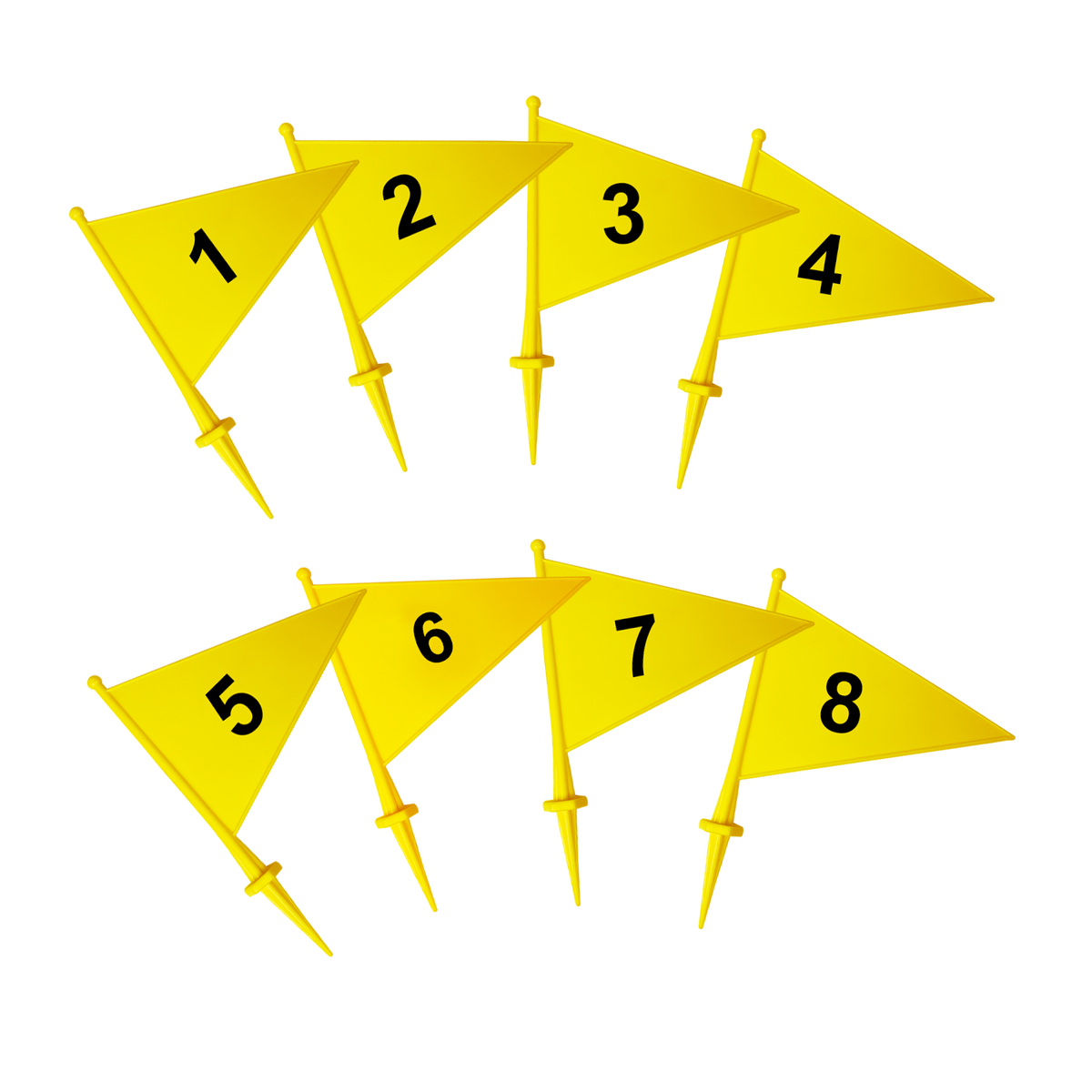 Bandeirolas numeradas plásticas multiuso Pista e Campo - cnj com 08 und (1-8)