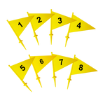 Bandeirolas numeradas plásticas multiuso Pista e Campo - cnj com 08 und (1-8)