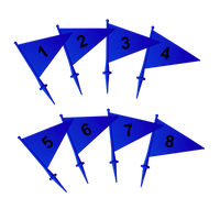 Bandeirolas numeradas plásticas multiuso Pista e Campo - cnj com 08 und (1-8)