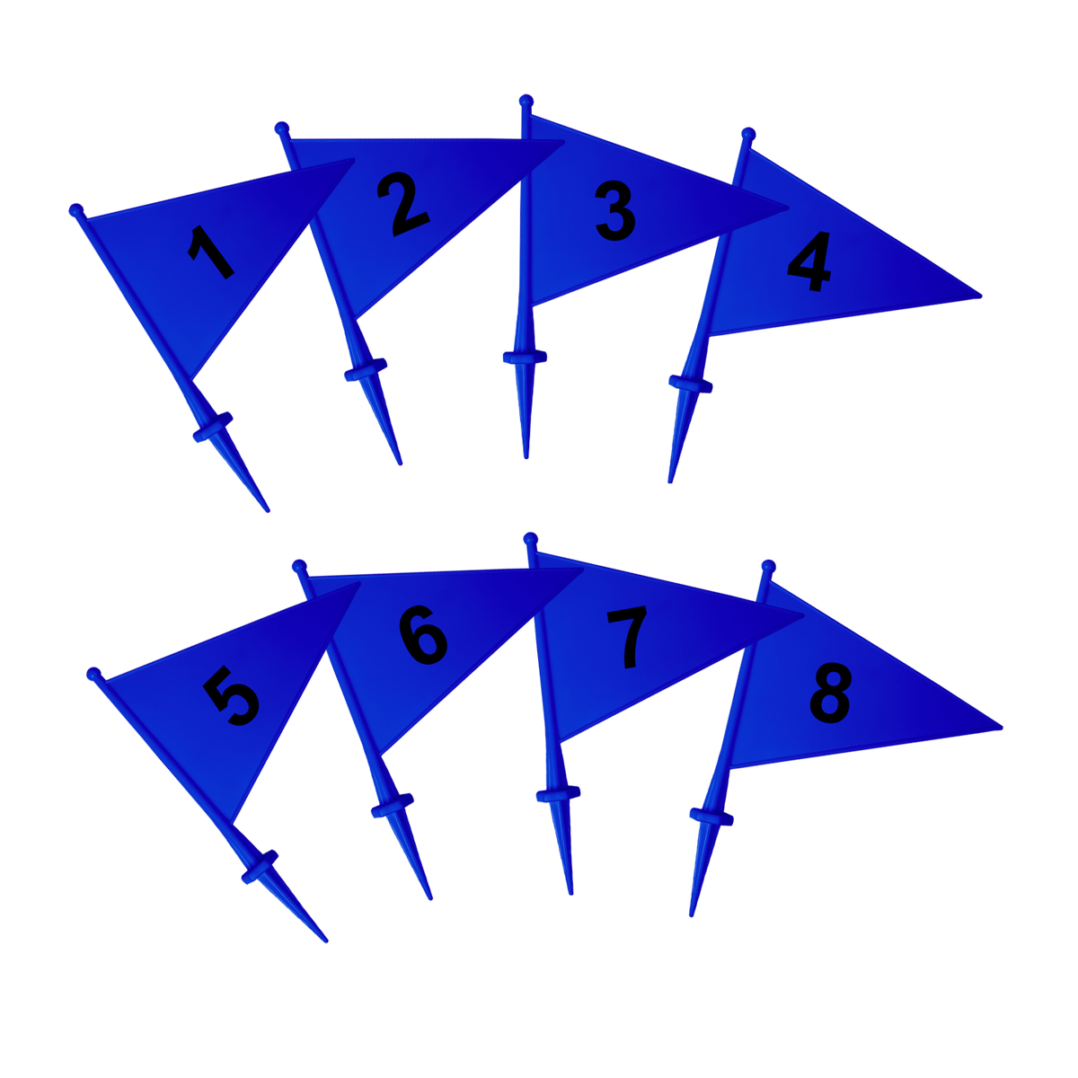 Bandeirolas numeradas plásticas multiuso Pista e Campo - cnj com 08 und (1-8)