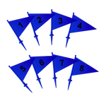 Bandeirolas numeradas plásticas multiuso Pista e Campo - cnj com 08 und (1-8)