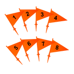 Bandeirolas numeradas plásticas multiuso Pista e Campo - cnj com 08 und (1-8)