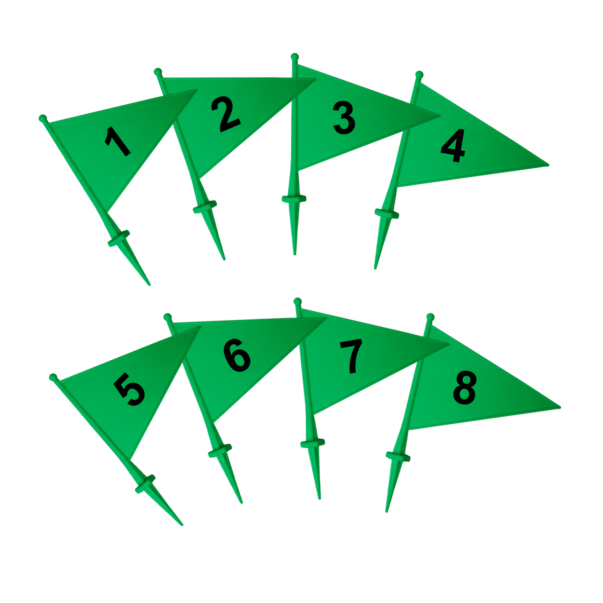 Bandeirolas numeradas plásticas multiuso Pista e Campo - cnj com 08 und (1-8)