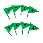 Bandeirolas numeradas plásticas multiuso Pista e Campo - cnj com 08 und (1-8)