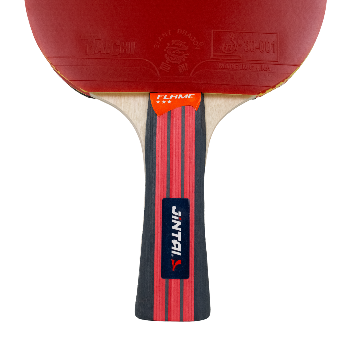 Raquete de Tênis de Mesa Jintai Flame — Borracha Aprovada pela ITTF