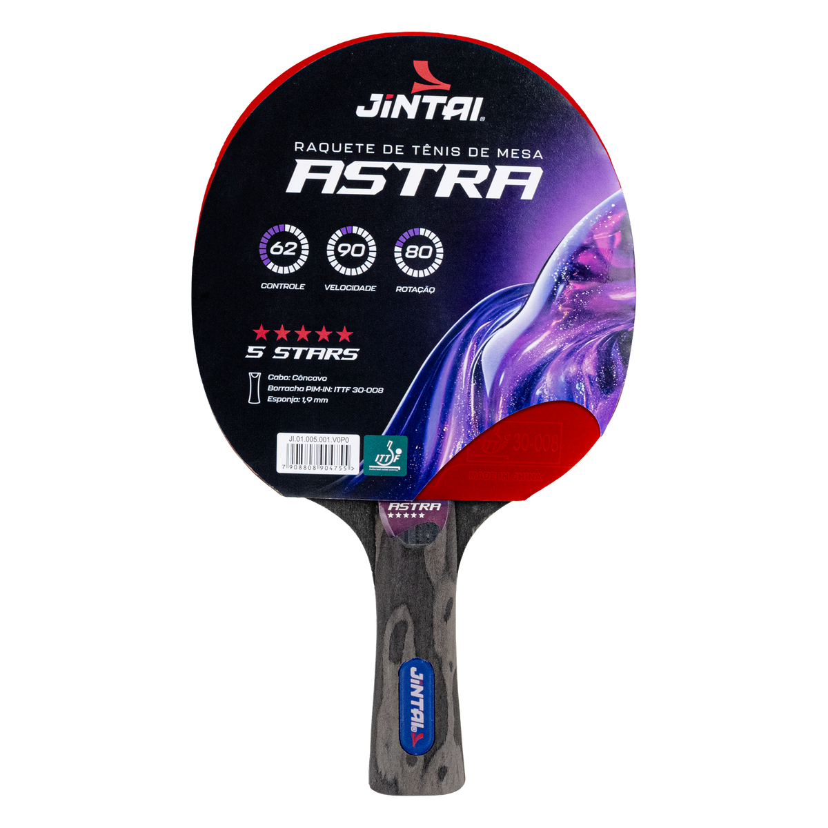 Raquete de Tênis de Mesa Jintai Astra — Alta Performance Aprovada pela ITTF