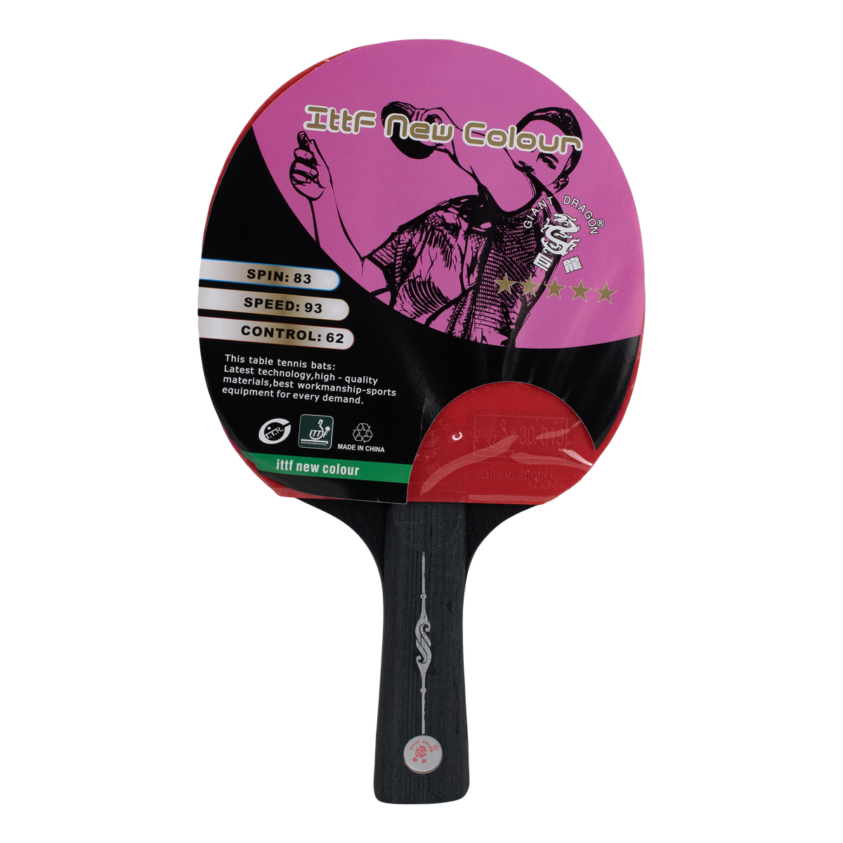 Raquete Tênis de Mesa Commander Giant Dragon 5 Estrelas ITTF