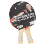Kit 2 Raquetes Pista e Campo Controle 2 Estrelas com 3 Bolas ABS 40+