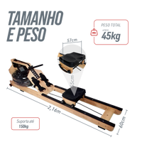 Simulador de remo Indoor A Base De Água Water Rower Madeira Pista E Campo