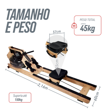 Simulador de remo Indoor A Base De Água Water Rower Madeira Pista E Campo