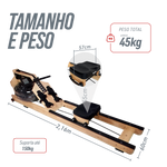 Simulador de remo Indoor A Base De Água Water Rower Madeira Pista E Campo