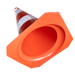 Cone de sinalização flexível (emborrachado) refletivo 50cm Kteli