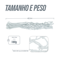Rede oficial de basquete com fio 4mm Pista e Campo - und
