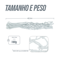Rede oficial de basquete com fio 4mm Pista e Campo - und