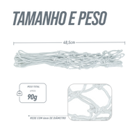 Rede oficial de basquete com fio 6mm PP Pista e Campo - und
