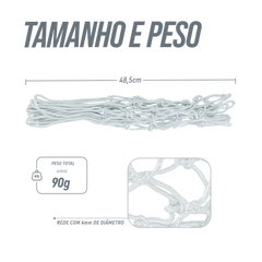 Rede oficial de basquete com fio 6mm PP Pista e Campo - und
