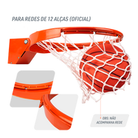 Aro oficial de basquete de aço retrátil (com amortecedor) modelo profissional Pista e Campo