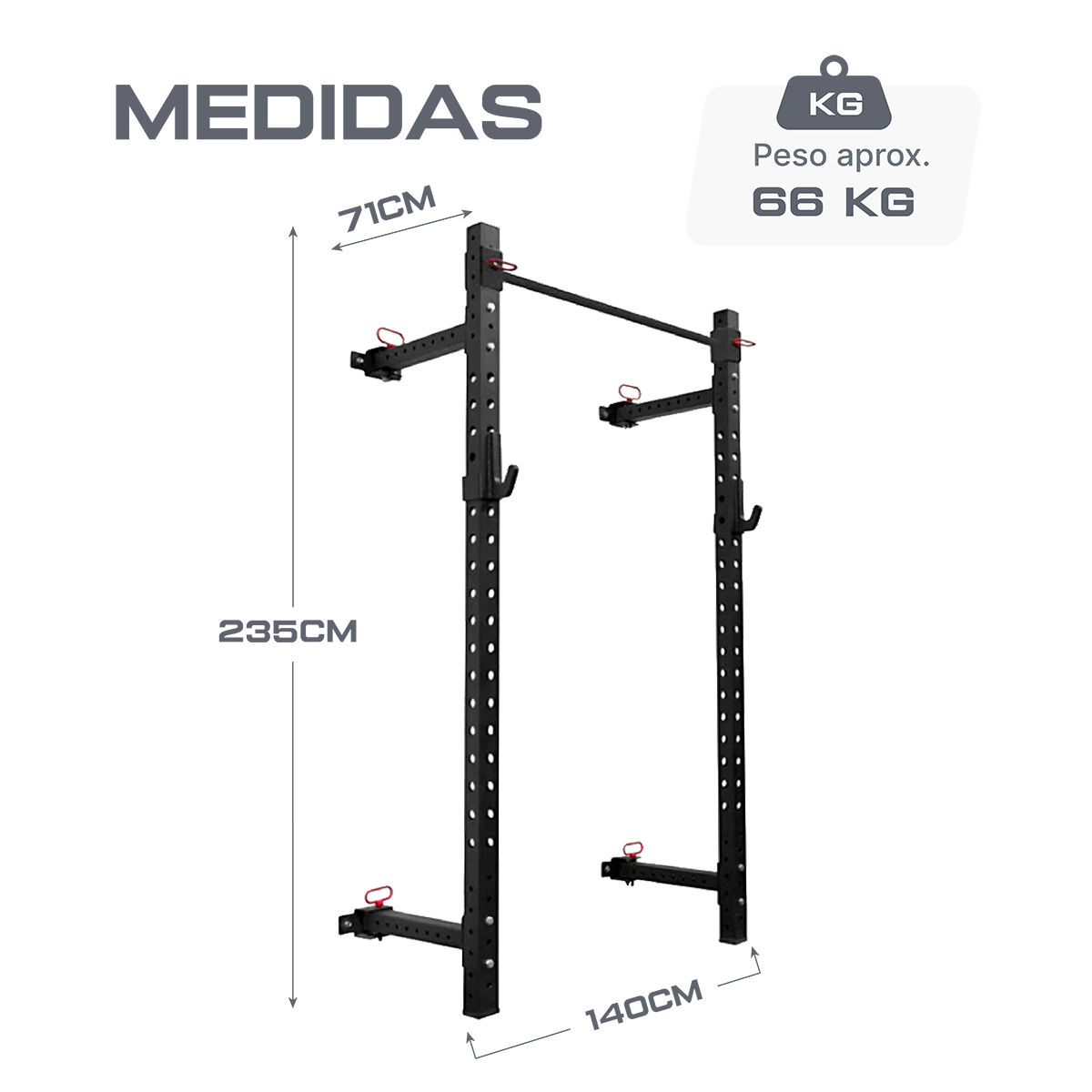 Rack de Parede para Agachamento Multifuncional Dobrável Envolst