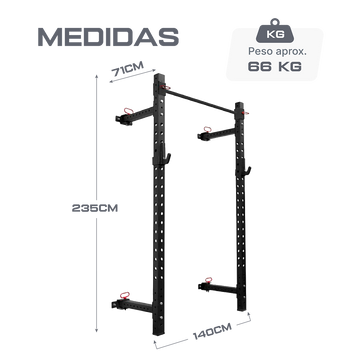 Rack de Parede para Agachamento Multifuncional Dobrável Envolst
