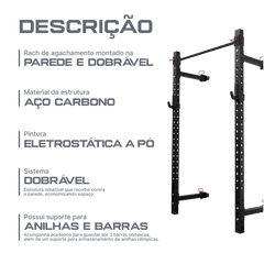 Rack de Parede para Agachamento Multifuncional Dobrável Envolst