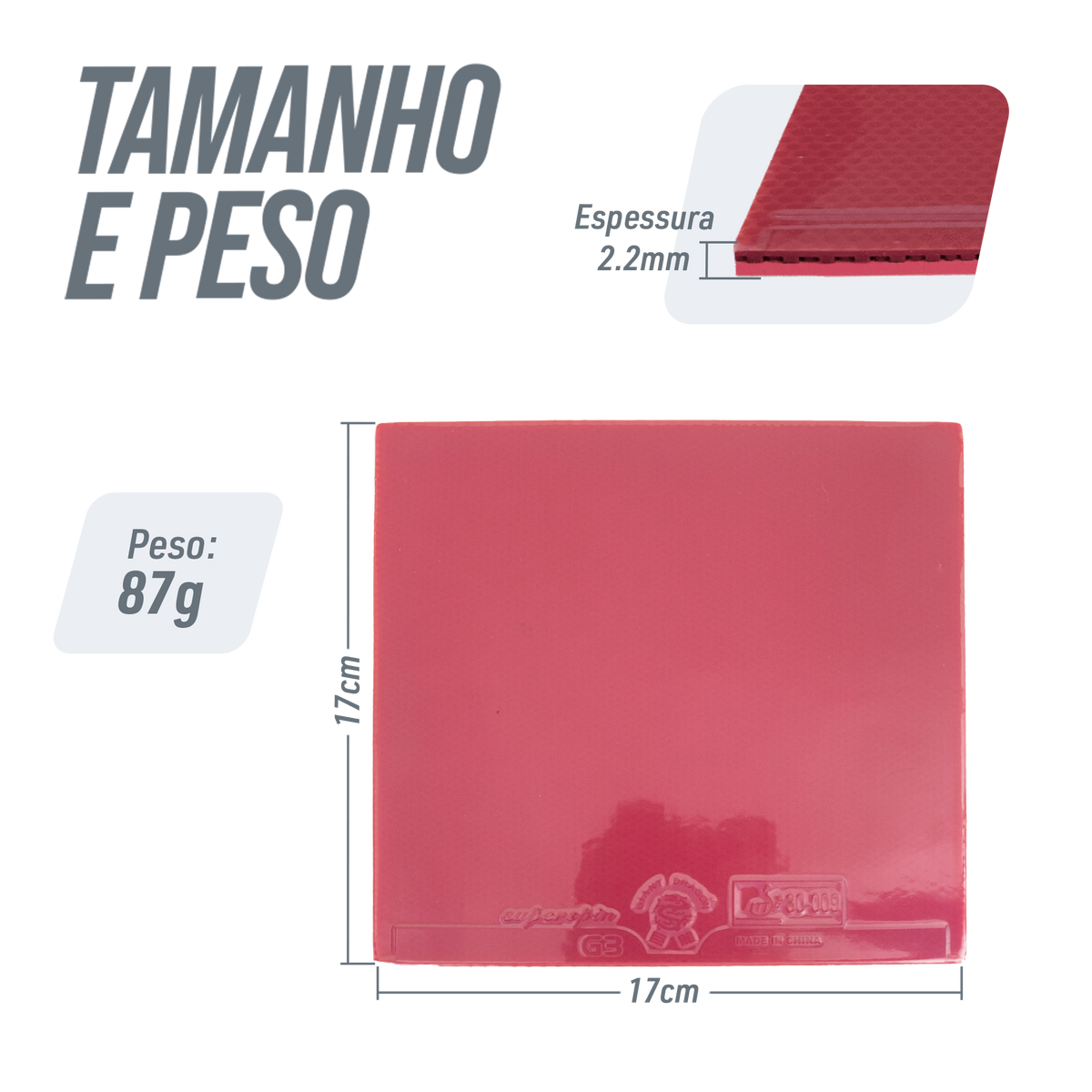 Borracha Giant Dragon Superspin G3 2,2mm Aprovada ITTF