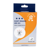 Bolinhas Tênis de Mesa Giant Dragon 3 Estrelas ITTF ABS 40+ 6un