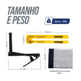 Kit Rede de Tênis de Mesa Jintai - Suporte Jacaré e Régua