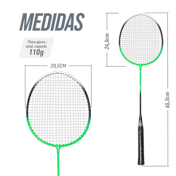 Kit de Badminton Recreativo 2 Raquetes e 2 Volantes de Nylon Loire